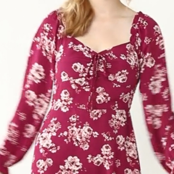 Lily Rose White and Burgundy Ruffled Sundress - Picture 2 of 15